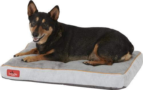 Show full view: Brindle Soft Orthopedic Pillow Cat & Dog Bed with Removable Cover, Stone, 28 x 18 in slide 4 of 7