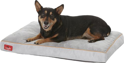 Show full view: Brindle Soft Orthopedic Pillow Cat & Dog Bed with Removable Cover, Stone, 34 x 22 in slide 4 of 8