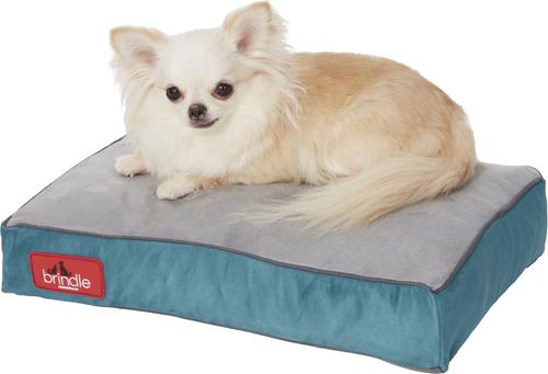 Show full view: Brindle Soft Orthopedic Pillow Cat & Dog Bed with Removable Cover, Teal, 17 x 11 in slide 5 of 8