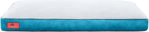 Show full view: Brindle Soft Orthopedic Pillow Cat & Dog Bed with Removable Cover, Teal, 22 x 16 in slide 3 of 7