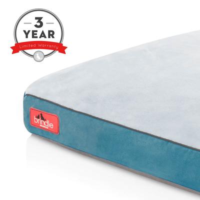 Show full view: Brindle Soft Orthopedic Pillow Cat & Dog Bed with Removable Cover, Teal, 28 x 18 in slide 5 of 9