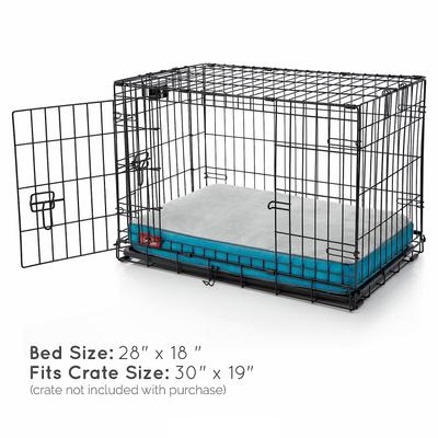 Show full view: Brindle Soft Orthopedic Pillow Cat & Dog Bed with Removable Cover, Teal, 28 x 18 in slide 7 of 9