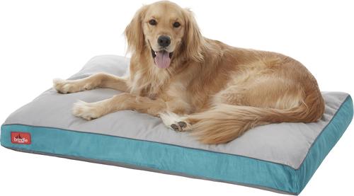 Show full view: Brindle Soft Orthopedic Pillow Cat & Dog Bed with Removable Cover, Teal, 40 x 26 in slide 4 of 8