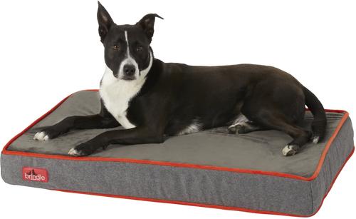 Show full view: Brindle Waterproof Orthopedic Pillow Cat & Dog Bed with Removable Cover, Charcoal Velour, Medium slide 4 of 7