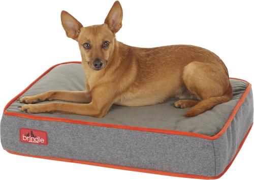 Show full view: Brindle Waterproof Orthopedic Pillow Cat & Dog Bed with Removable Cover, Charcoal Velour, Small slide 4 of 7