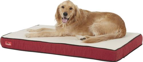 Show full view: Brindle Waterproof Orthopedic Pillow Cat & Dog Bed with Removable Cover, Red Sherpa, Large slide 4 of 7