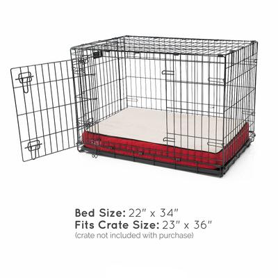 Show full view: Brindle Waterproof Orthopedic Pillow Cat & Dog Bed with Removable Cover, Red Sherpa, Medium slide 6 of 8