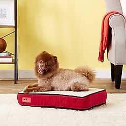 Brindle Waterproof Orthopedic Pillow Cat & Dog Bed with Removable Cover, Red Sherpa, Small