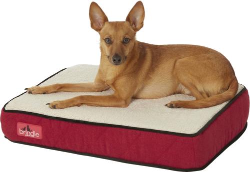 Show full view: Brindle Waterproof Orthopedic Pillow Cat & Dog Bed with Removable Cover, Red Sherpa, Small slide 4 of 8