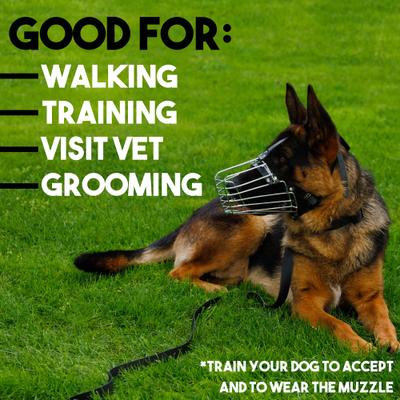 Show full view: BRONZEDOG Adjustable Metal Basket Muzzle for Large Dogs, Steel, Medium slide 5 of 6