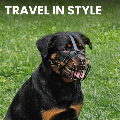 Show full view: BRONZEDOG Adjustable Metal Wire Basket Muzzle for Large Dogs, Black, Large slide 6 of 7