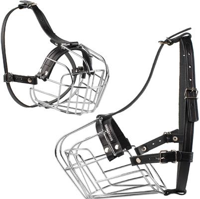 Show full view: BRONZEDOG Adjustable Metal Wire Basket Muzzle for Large Dogs, Steel, Large slide 2 of 7