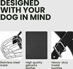 BRONZEDOG Alabai & Maremma Metal Wire Basket Dog Muzzle, Steel, Large slide 2 of 6