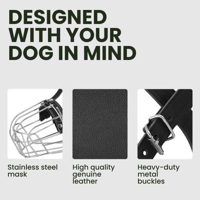 Show full view: BRONZEDOG Alabai & Maremma Metal Wire Basket Dog Muzzle, Steel, Large slide 4 of 8