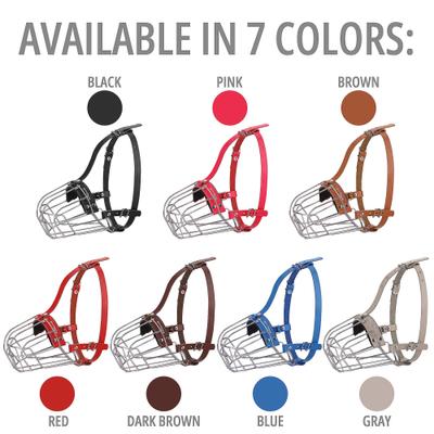 Show full view: BRONZEDOG Pitbull Breathable Metal Basket Dog Muzzle, Large, Red slide 5 of 7