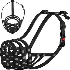 BRONZEDOG Pitbull Breathable PVC Dog Muzzle, Black, Large slide 2 of 5