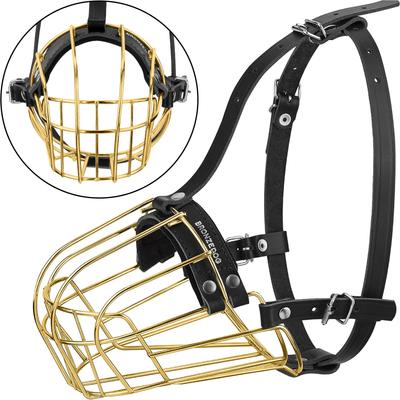 Show full view: BRONZEDOG Pitbull Metal Basket Dog Muzzle, Large, Gold slide 6 of 6