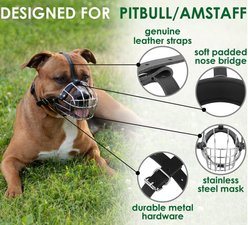 BRONZEDOG Pitbull Metal Basket Dog Muzzle, Large, Graphite Metal slide 2 of 6