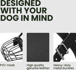 BRONZEDOG PVC & Wire Basket Dog Muzzle for Medium Large Dogs, Black, Size 3 slide 2 of 6
