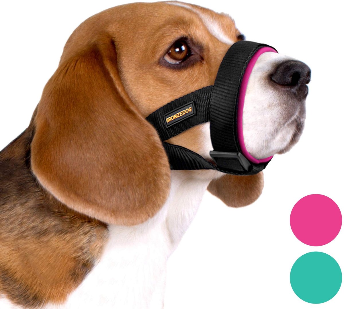BRONZEDOG Soft Padded Nylon Dog Muzzle