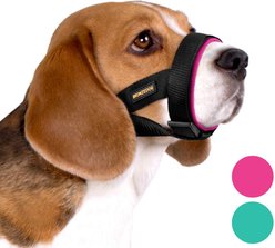 BRONZEDOG Soft Padded Nylon Dog Muzzle, Pink, Small