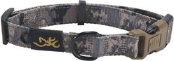 Browning Classic Webbing Camo Nylon Reflective Standard Dog Collar, Ovix Camo, Large: 18 to 28-in neck, 1-in wide