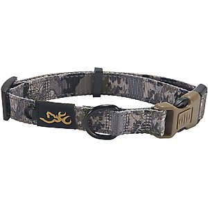 Browning Classic Webbing Camo Nylon Reflective Standard Dog Collar, Ovix Camo, Large: 18 to 28-in neck, 1-in wide