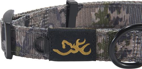 Show full view: Browning Classic Webbing Camo Nylon Reflective Standard Dog Collar, Ovix Camo, Large: 18 to 28-in neck, 1-in wide slide 3 of 3