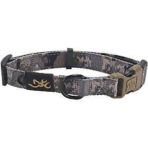 Browning Classic Webbing Camo Nylon Reflective Standard Dog Collar, Ovix Camo, Small: 10 to 16-in neck, 5/8-in wide