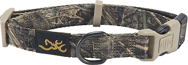 Show full view: Browning Classic Webbing Camo Nylon Reflective Standard Dog Collar, Realtree Max 7, Small: 10 to 16-in neck, 5/8-in wide slide 1 of 3