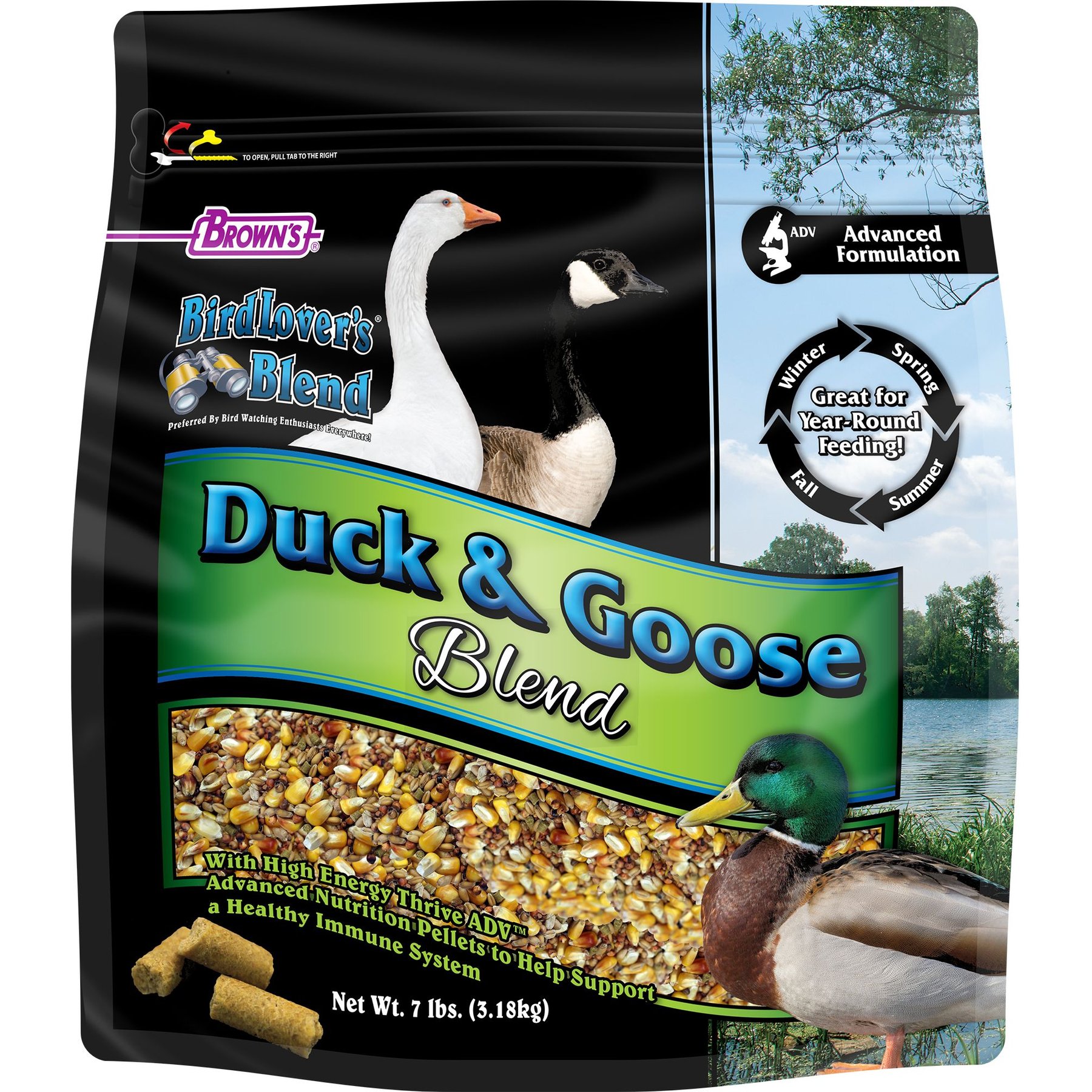 BROWN'S Bird Lover's Blend Duck & Goose Food, 7-lb bag