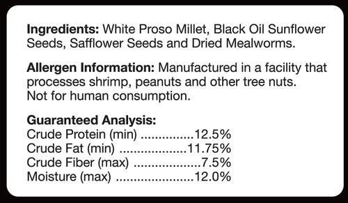 Show full view: Brown's Bird Lover's Blend Hi-Energy Plus with Mealworms Wild Bird Food, 5-lb bag slide 4 of 8