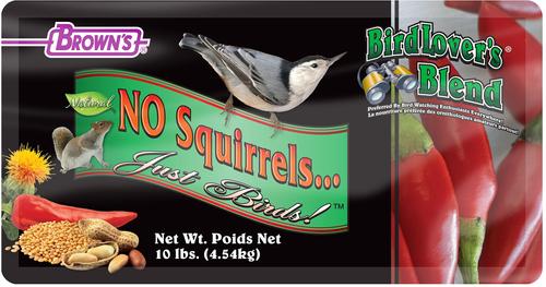 Show full view: Brown's Bird Lover's Blend No Squirrels Just Birds Chili Pepper Wild Bird Food, 10-lb bag slide 3 of 10