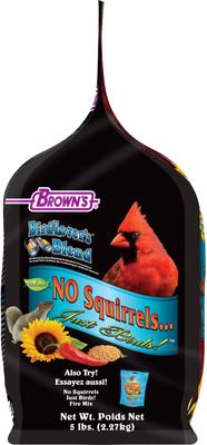 Show full view: Brown's Bird Lover's Blend No Squirrels Just Birds Sunflower Seed Wild Bird Food, 5-lb bag slide 3 of 10