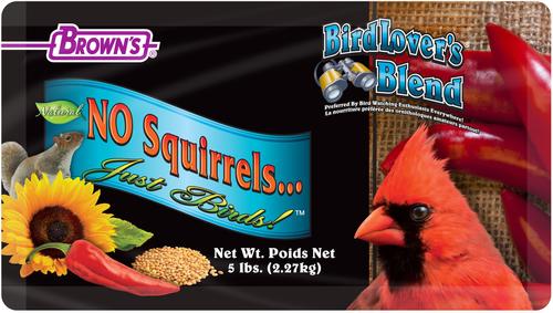 Show full view: Brown's Bird Lover's Blend No Squirrels Just Birds Sunflower Seed Wild Bird Food, 5-lb bag slide 5 of 10