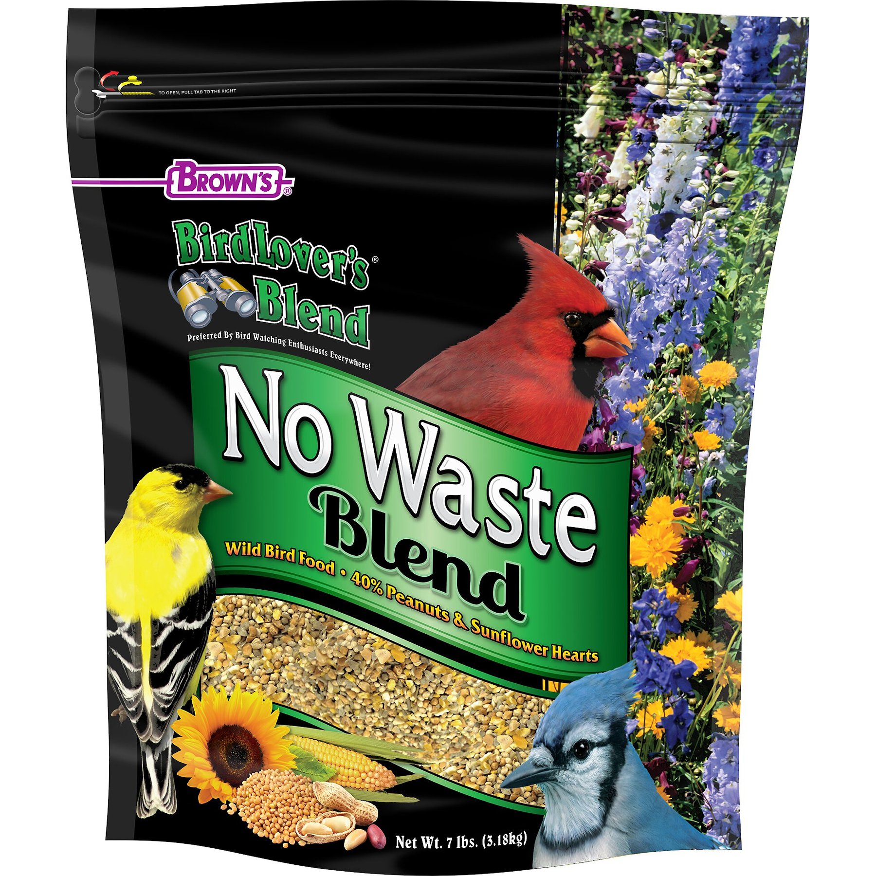 Brown's Bird Lover's Blend No Waste Blend Wild Bird Food, 5-lb bag