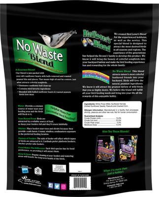 Show full view: Brown's Bird Lover's Blend No Waste Blend Wild Bird Food, 7-lb bag slide 2 of 10