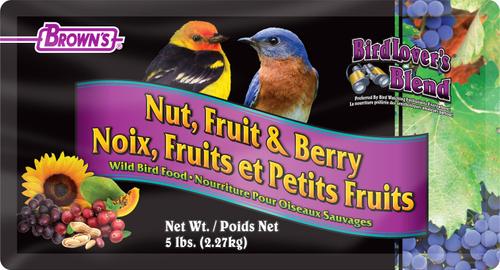 Show full view: Brown's Bird Lover's Blend Nut, Fruit & Berry Wild Bird Food, 5-lb bag, bundle of 3 slide 5 of 10