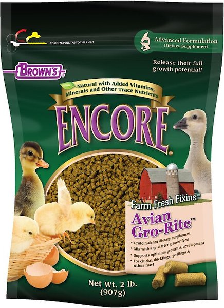 Brown's Encore Avian Gro-Rite Poultry Feed, 2-lb bag