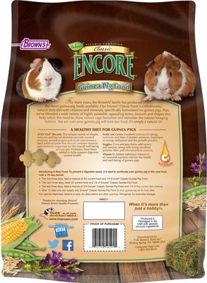 Show full view: Brown's Encore Classic Natural Guinea Pig Food, 4-lb bag slide 2 of 7