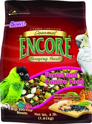 Show full view: Brown's Encore Gourmet Foraging Feast Parrot & Conure Food, 4-lb slide 1 of 9