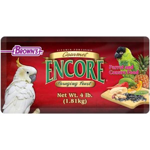 Brown's Encore Gourmet Foraging Feast Parrot & Conure Food, 4-lb