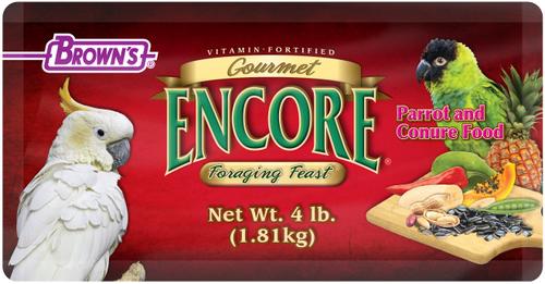 Show full view: Brown's Encore Gourmet Foraging Feast Parrot & Conure Food, 4-lb slide 5 of 9