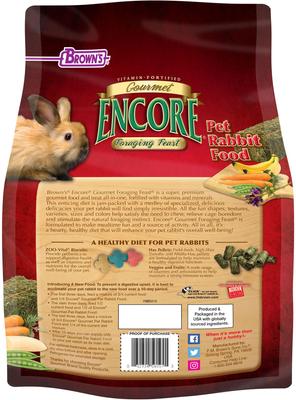Show full view: Brown's Encore Gourmet Foraging Feast Pet Rabbit Food, 4-lb slide 2 of 9