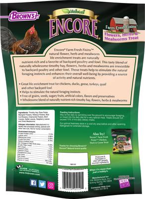 Show full view: Brown's Encore Natural Farm Fresh Fixins Flowers, Herbs & Mealworms Bird Treats, 5-oz bag slide 2 of 5