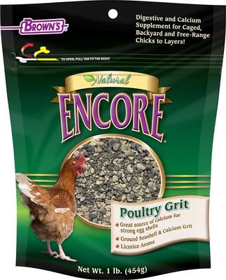 Show full view: Brown's Encore Natural Poultry Grit Plus Chicken Feed, 16-oz bag slide 1 of 10