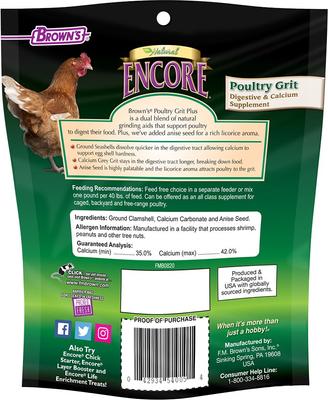 Show full view: Brown's Encore Natural Poultry Grit Plus Chicken Feed, 16-oz bag slide 2 of 10