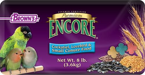 Show full view: Brown's Encore Premium Cockatiel Food, 8-lb bag slide 3 of 8