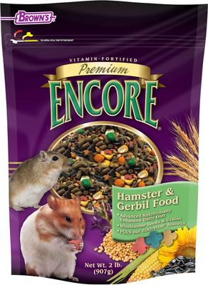 Show full view: Brown's Encore Premium Gerbil & Hamster Food, 2-lb bag slide 1 of 7