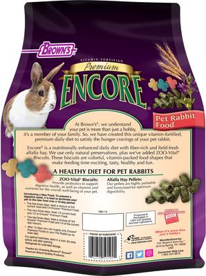 Show full view: Brown's Encore Premium Rabbit Food, 5-lb bag slide 2 of 7